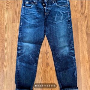 Men's Blue Washed Selvedge Denim Jeans